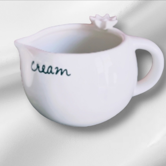 NEW Rae Dunn white ceramic script style font cream and sugar set - Picture 5 of 8